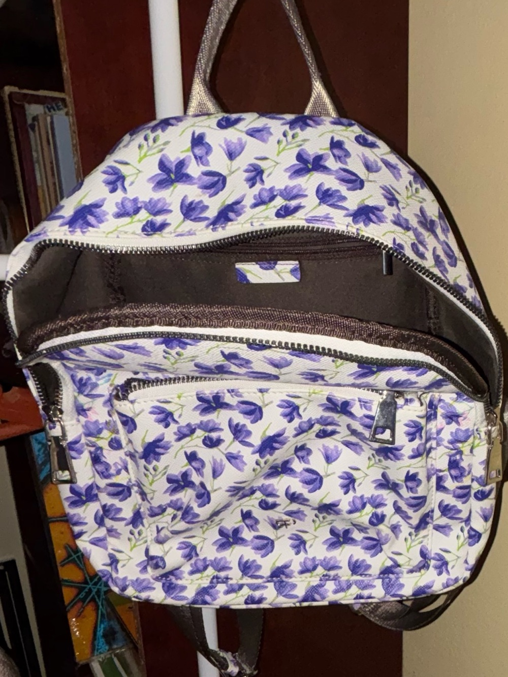 Mini Purple and White Backpack Bag